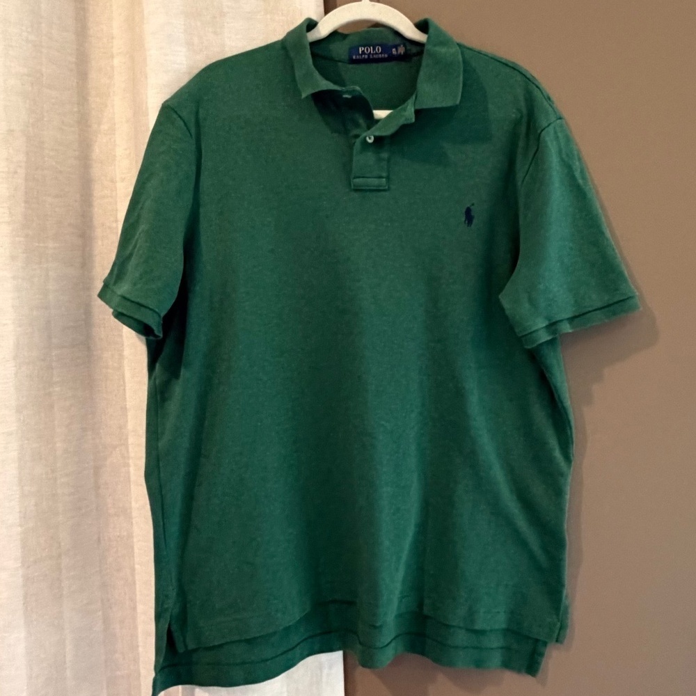Polo Ralph Lauren Men's Green Soft Cotton Polo Short Sleeve Polo Shirt, Size XL